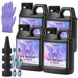 HeyClear 2000g UV Resin Bulk -Super Clear, Hard, Premixed UV Epoxy Fast Curing for Beginners Jewelry Making, DIY Crafts, Casting Coating and Resina Art