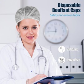 QIANCAIWANG 10 Pack Hair Nets, Disposable Bouffant Caps, Hair Caps, 21 Inches Hairnets for Men, Women, Food Service Workers (10, White)