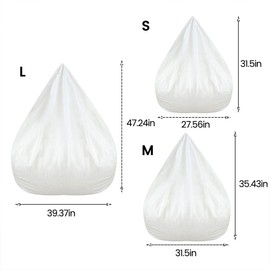 PoDhey 2Pack Bean Bag Chair Inner Liner No Filler Bean Bag Insert Replacement Removable Zipper Opening Bean Bag Inner Liner Easy to Clean Inner Liners for Bean Bag Chair Cover (2, L 39.3x47.2in)