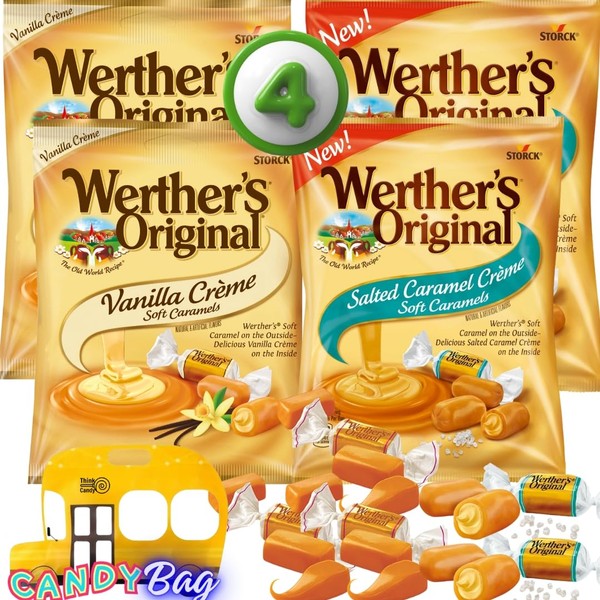 (PACK OF 4) Werther Original Salted Caramel Creme and Vanilla