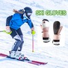 Feelorna Women's Ski Mittens, Waterproof Anti-Slip Snow Gloves for Skiing