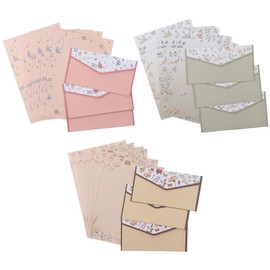okhobby Vintage Floral Paper and Envelopes Set, 18PCS Lined Letter Writing Paper and 9PCS Envelopes, Retro Colorful Letter Set