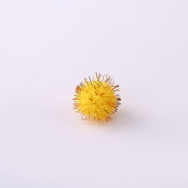 200pcs Glitter Tinsel Pom Poms Sparkle Balls Christmas Decoration (Yellow)