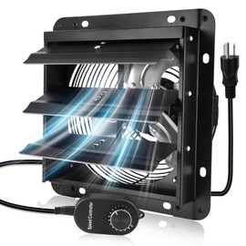 Criditpid 7 Inch Shutter Exhaust Fan with Speed Controller Switch, 576 CFM High Speed Vent Fans, 1700 RPM Wall Mounted Kitchen Exhaust Fans, Vent Fan for Attic, Gable, Shed, Garage Ventilation, Black.