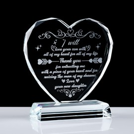 Mother of The Groom Gifts from Bride Glass Plaque Keepsake Thank You Wedding Day, Gift for Mother in Law from Daughter in Law, Etched Sign for Home Ornament