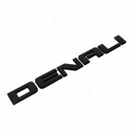 2Pcs Denali Emblems 3D Badge Door Side Tailgate Nameplate Logo Letters Compatible with 2007-2020 Yukon Sierra Terrain (Matte Black)