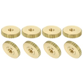 QUARKZMAN Knurled Thumb Nuts, 8 Pieces M3 x D11 mm x H 2.5 mm Brass Handle Nuts Knurled Nuts with High Head Fasteners for 3D Printer Parts, Machine Tools