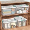 Buyitt Plastic Storage Box with Lids, Clear Plastic Latching Bins,