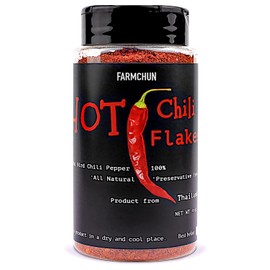 FARMCHUN: 4oz Thai Chili Pepper Flakes, Thai Bird’s Eye Chili, Spicy Lover, Taste of Variety, Essential Spice Seasoning for Cookshelf Kitchen
