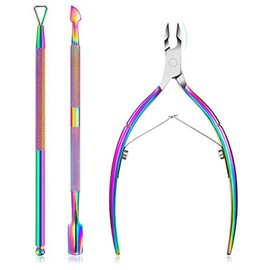 Cuticle Pusher Cuticle Cutter Remover Cuticle Trimmer Nipper Nail Clipper Sets Nail Care Kit Professional Stainless Steel Manicure Pedicure Tools