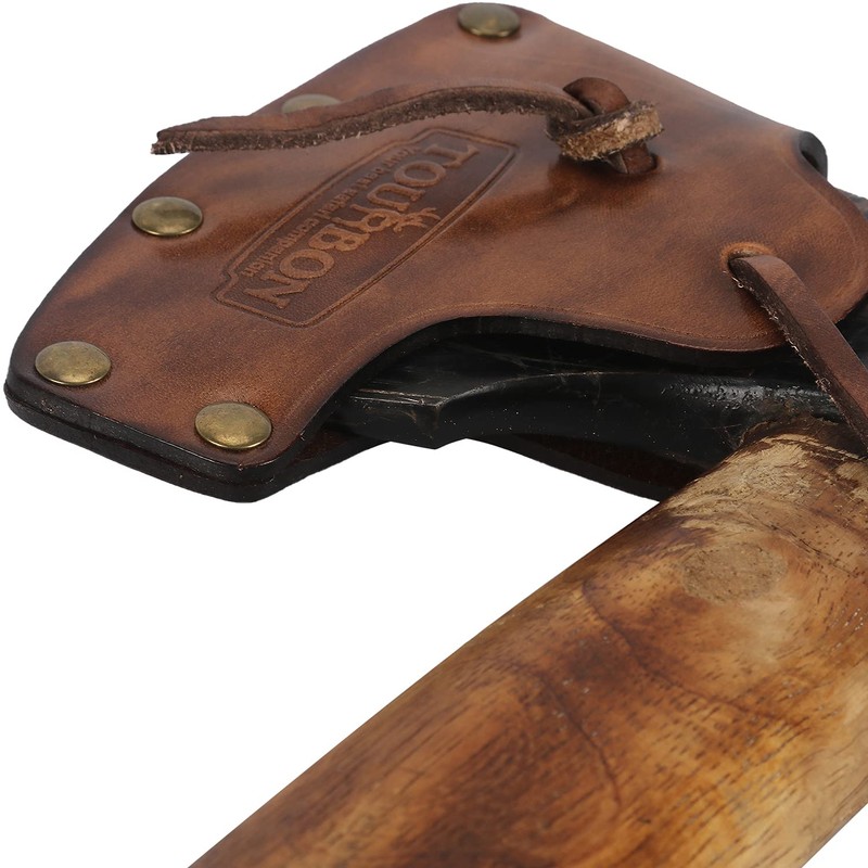 TOURBON Leaher Axe Head Sheath Protect Cover with Leather Adjustable