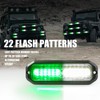 WINECO Green/White 8pcs Ultra Slim LED Emergency Strobe Police Lights,
