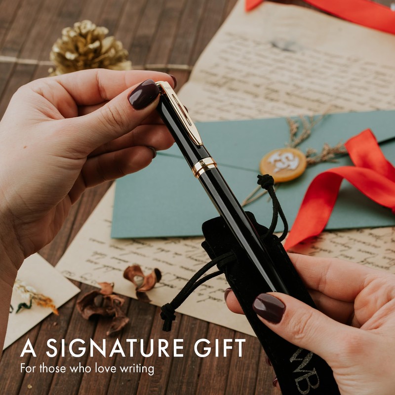 Wordsworth & Black Fountain Pen Set, 18K Gilded Medium Nib,