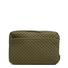 Vera Bradley Women's Cotton Laptop Organizer, Climbing Ivy Green - Recycled Cotton, One Size