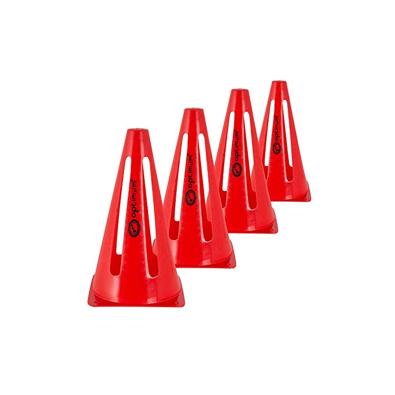 Optimum Training Collapsible Cones (Pack of 4) - Red, 9-Inch