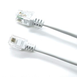 ASNQ ADSL Cable 4m - RJ11 to RJ11 Cable - Internet DSL Cable 4m - High Speed Broadband Cable for Landline Telephone Router Modem to RJ11 Phone Socket or Microfilter - White, 4m