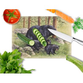 Caroline's Treasures BDBA0114LCB Black Bears by Daphne Baxter Glass Cutting Board Large, 12H x 16W, multicolor