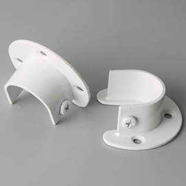 SAYAYO Clothes Rail Holder Stainless Steel Adjustable for Clothes Rails with 28 mm Diameter Round Tube Holder White for Wardrobe, Balcony, Bathroom, EFL8001UW-4P-FR