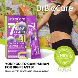 DrBioCare gut&colon support Supplement, 7 Days Flash Series, Supports Digestive Health & Nutrient Absorption, Cleanse & Promote Bowel Regularity Fitness Edible