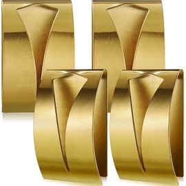 Boao 4 Pcs Self Adhesive Towel Hook Holder Grabber Stainless Steel Kitchen Dish Towel Hook Wall Mount Non Drilling Towel Hangers Rack Hand Towel Hook Tea Towel Holders for Bathroom (Gold)