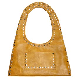Molodo PU Leather Hobo Bag for Women Vintage Studded Tote Bag Handbag Trendy Shoulder Bag Punk Streetwear Handbag Purse