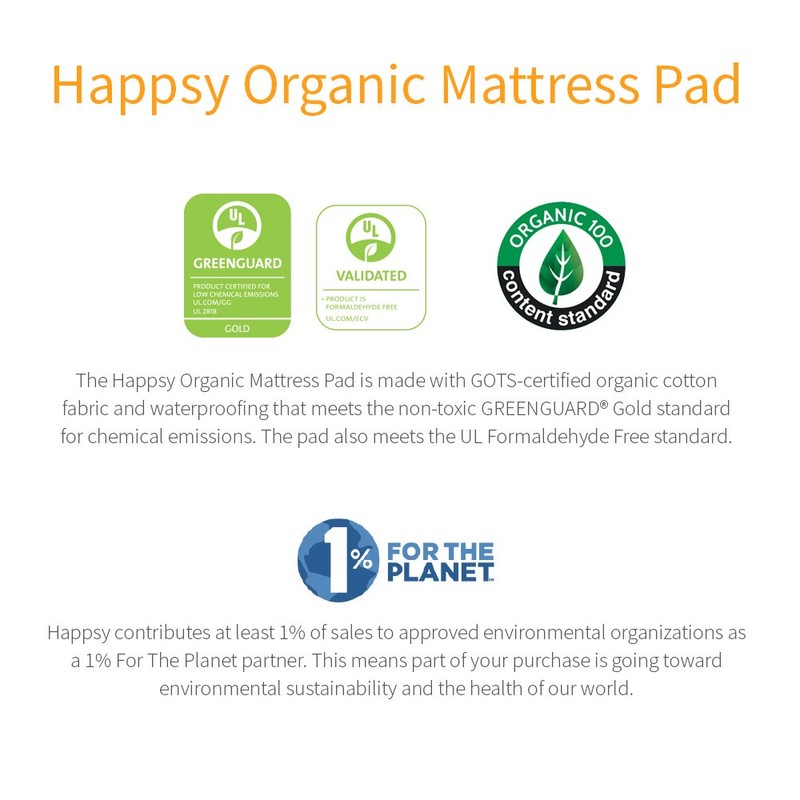 Happsy Organic Mattress Protector Pad - Full