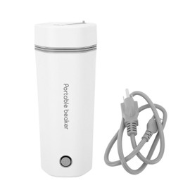 350ml Electric Water Bottle Automatic Power Off 304 Stainless Steel 300W Portable Travel Kettle for Tea Coffee US Plug 110V White