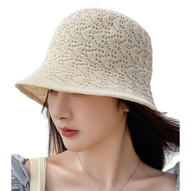 Black & Arder Women's Bucket Hat, Hat, Deep, Foldable, Summer, Lace, Casual, beige