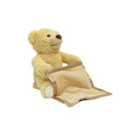 JAMARA 460480 Bear Mr Babble Raises and Lowers Arms with Blanket, Hide and Seek Play, Speaks and Moves Mouth, Fluffy Blanket for Pleasantly Soft Touch Sensation, Soft Fur