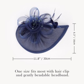 DRESHOW Women Fascinator Hats Tea Party Hat Vintage Pillbox Hat Headband for Cocktail