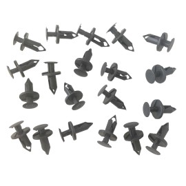 DELPA 20 pcs of = Black Nylon Push Type Universal Retainers for GM Ford +
