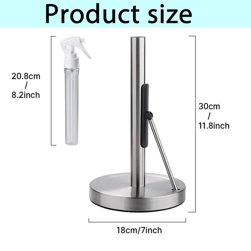 2 in 1 Stainless Steel Paper Towel Holder with Refillable