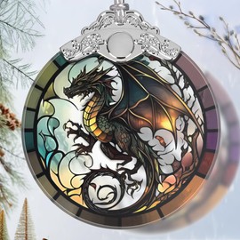 Christmas Ornament - Stained Glass Dragon Ornament - Christmas Home Decor - Christmas Tree Ornament - Holiday Ornament - Holiday Present Ideas - Gift Exchange - Dragon Flight