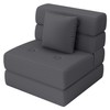 Folding Sofa Bed, One-Piece High-Density Foam Sleeper Chair, Grey, Single