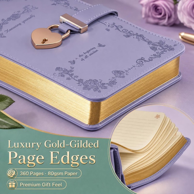 WeiAlico Secret Diary with Lock and Keys for Girls 6-12