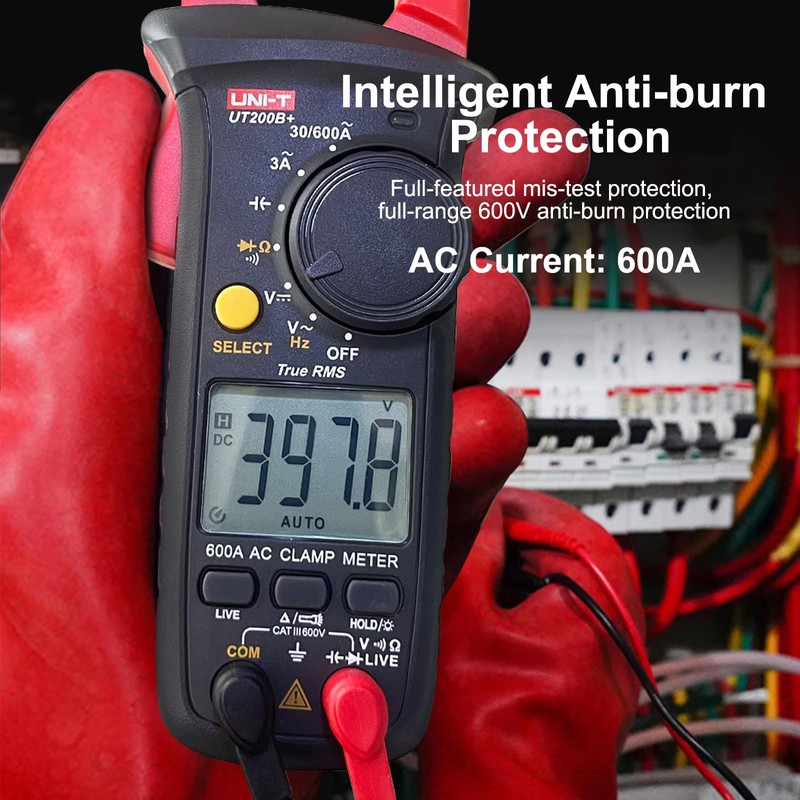 Clamp Meter, UNI-T UT200B+ Current Clamp AC Current True RMS