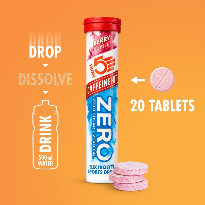 HIGH5 HIGH5 ZERO Caffeine Hit ElectrolyteTablets - Hydration Tablets Enhanced