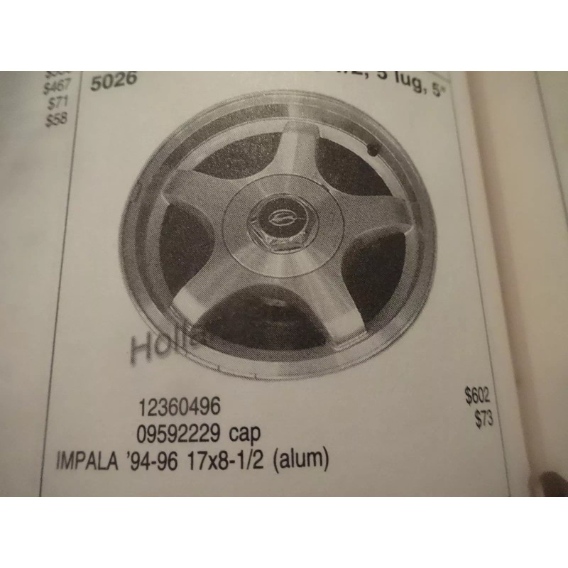 REPRODUCTION 94 95 96 Chevy Impala SS 17" 5 SPOKE