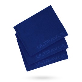 ULTRAVUE Microfiber Lens Cleaning Cloth -Machine Washable, Lint-Free Large Microfiber Cleaning Cloth for Eyeglasses, Screens, Lenses, Cameras and More -Made in USA -3 Pack, Dark Blue