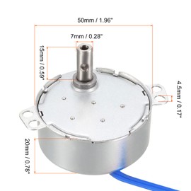 Rebower Synchronous Motor AC 100-127V 2.5-3 RPM 50-60Hz C W/C W 4W D Shaft Electric Motor Turntable Motor for Cup Electric Fan