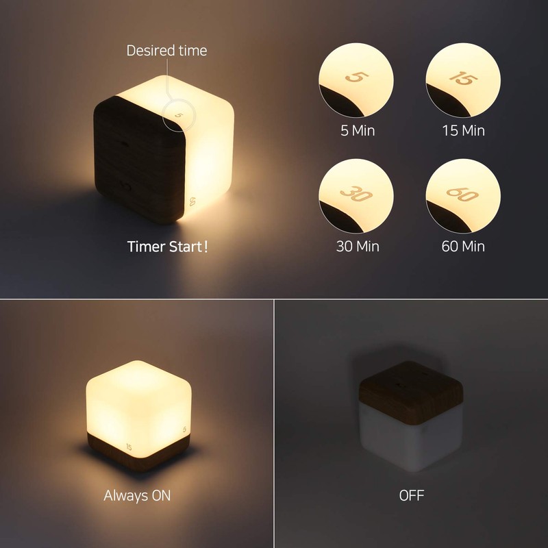 Mooas Rechargeable LED Nightlight with 5, 15, 30 & 60