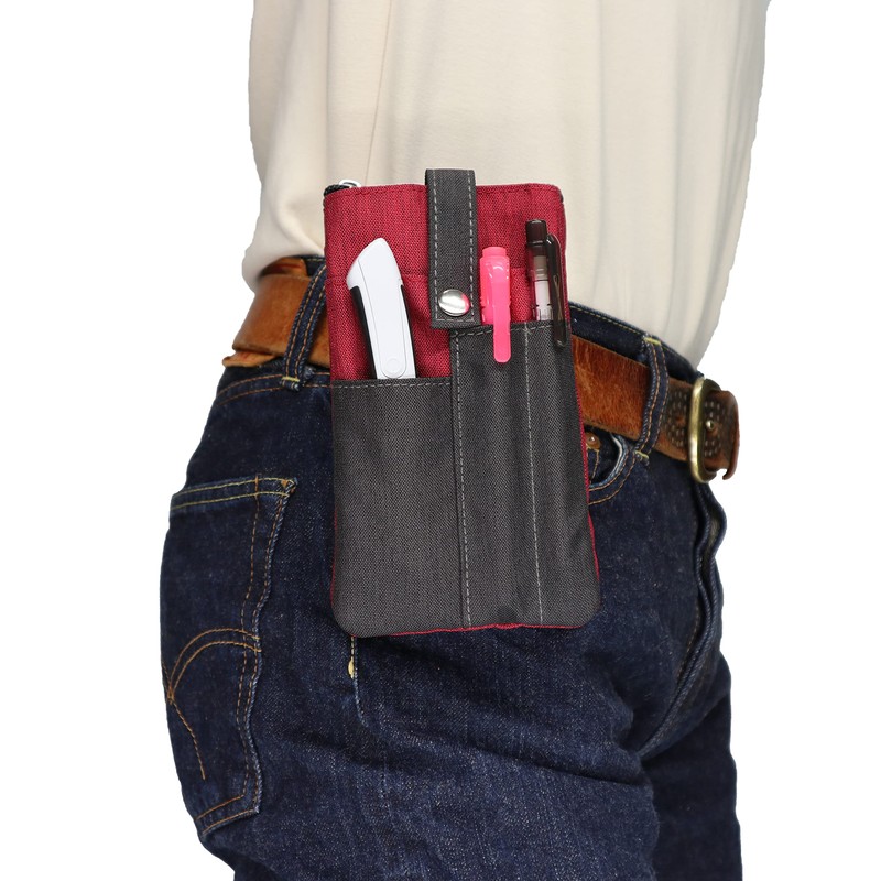 Kawadomi Seisakusho WK-05RD Multi-functional Work Pouch, 2-Way Attachment Belt Loop,