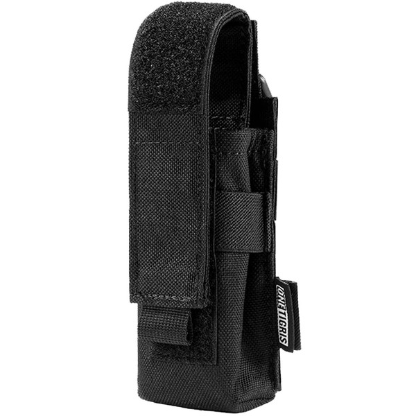 OneTigris Flashlight Pouch Holster Tactical Molle 1000D Cordura Nylon Flashlight Pouch Holder (Black)