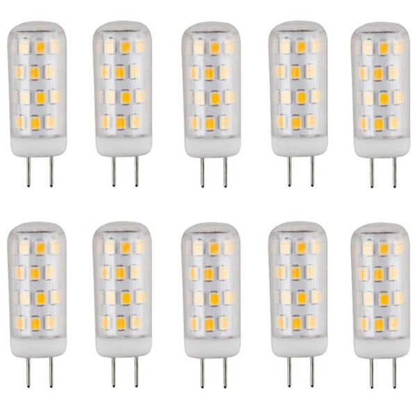 CBConcept UL-Listed, JCD 120 Volt GY6.35 LED Light Bulb, 10-Pack, 3 Watt, 330 Lumen, Warm White 3000K, 360° Beam Angle, 35W Equivalent, G6.35/GY6.35 Halogen/Xenon/Incandescent Replacement Bulb