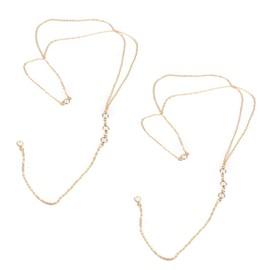 Amindz Pack of 2 Background Necklaces, Golden Women's Back Chain with Rhinestones, Bridal Back, Back Chain for Backless Dresses, Crystal Background Necklace for Women and Girls, Metal, Not Applicable