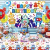 Robot Birthday Party Decoration - Robot Happy Birthday Backdrop, Tableware,