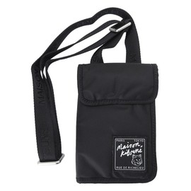 Maison Kitsune Neck Pouch LM05362WQ1001 Shoulder Bag, Crossbody Bag, Sacoche, Nylon, Black (P199)