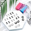 12 Pairs Mens Earrings Stainless Steel Earrings for Black Hoop