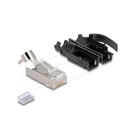 DeLOCK RJ45 Modular Connector with Strain Relief Cat.6A and Robust Kink Protectors, 25-Piece Set Brand