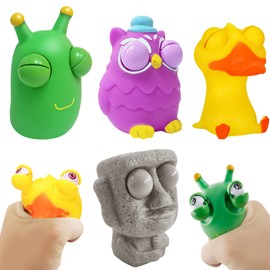 Squishy Squeeze Toy, Pack of 4, Popping Out Eyes Squeeze Toys, Squeeze Toy, Stress Balls, Stress Squeeze Toy, Squeeze Ball, Anti Stress Toy for Adults and Children
